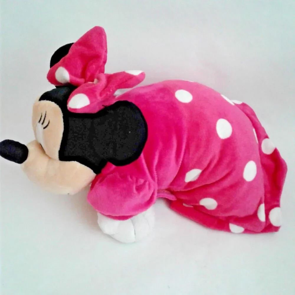 Disney Parks Minnie Mouse Pillow Pal Plush 12x14 Pink with Polka Dots Toy
